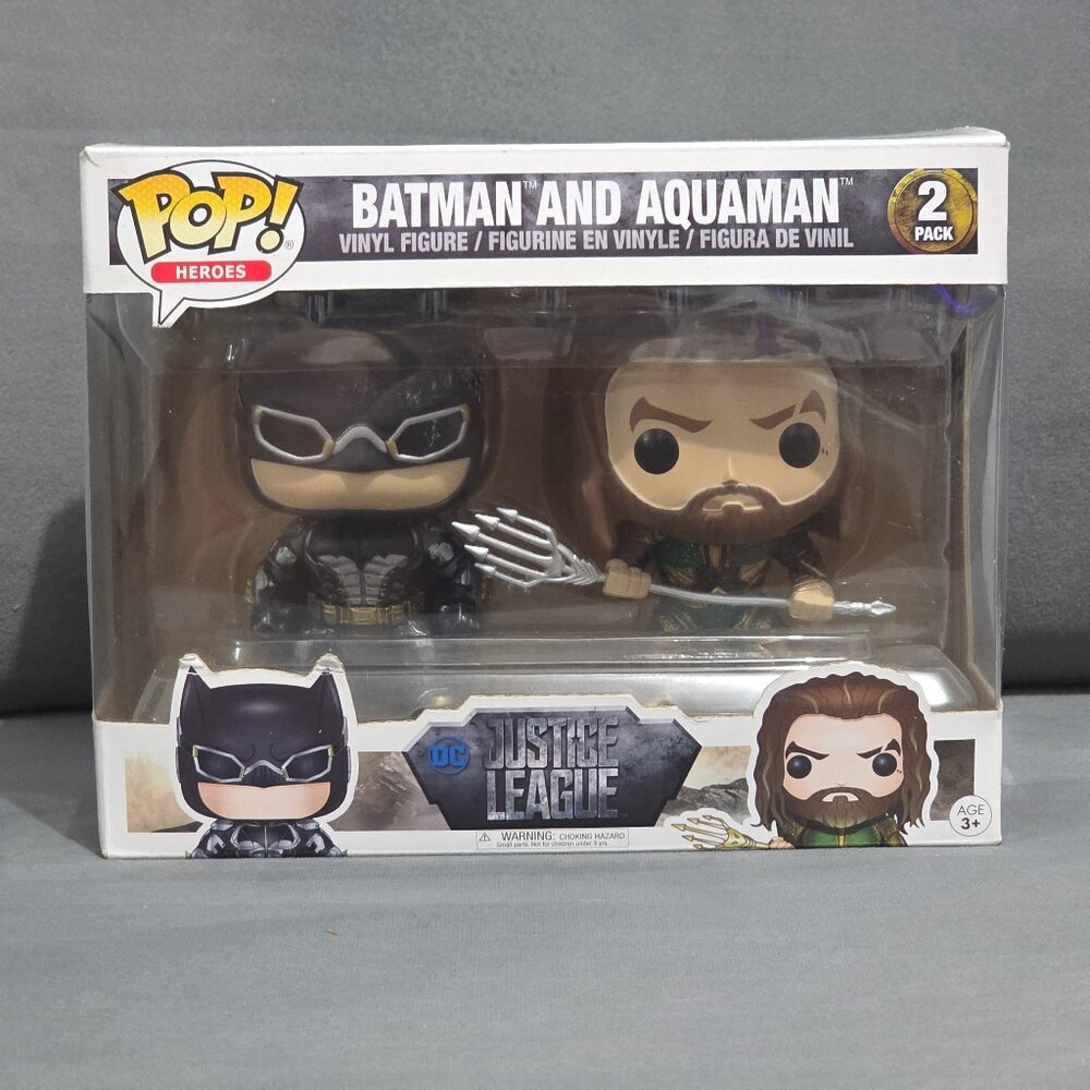Funko Pop Justice League Batman & Aquaman 2-Pack – Very Good Condition